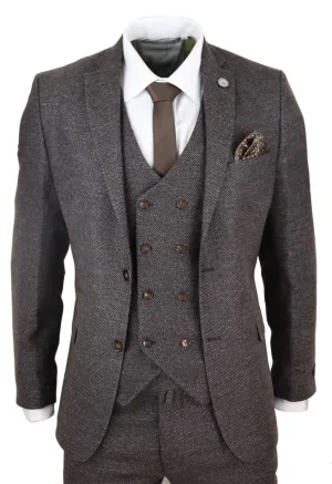 3 Piece Suit Double Breasted Tweed