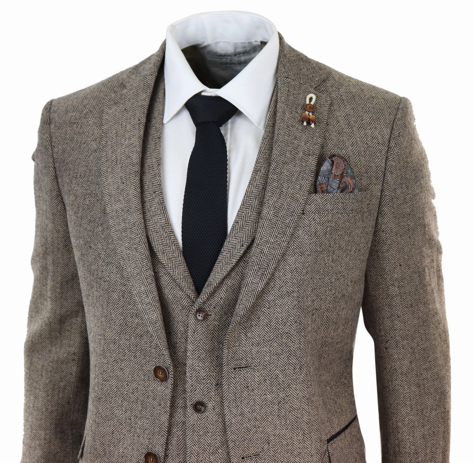 3 Piece Herringbone Suit 281