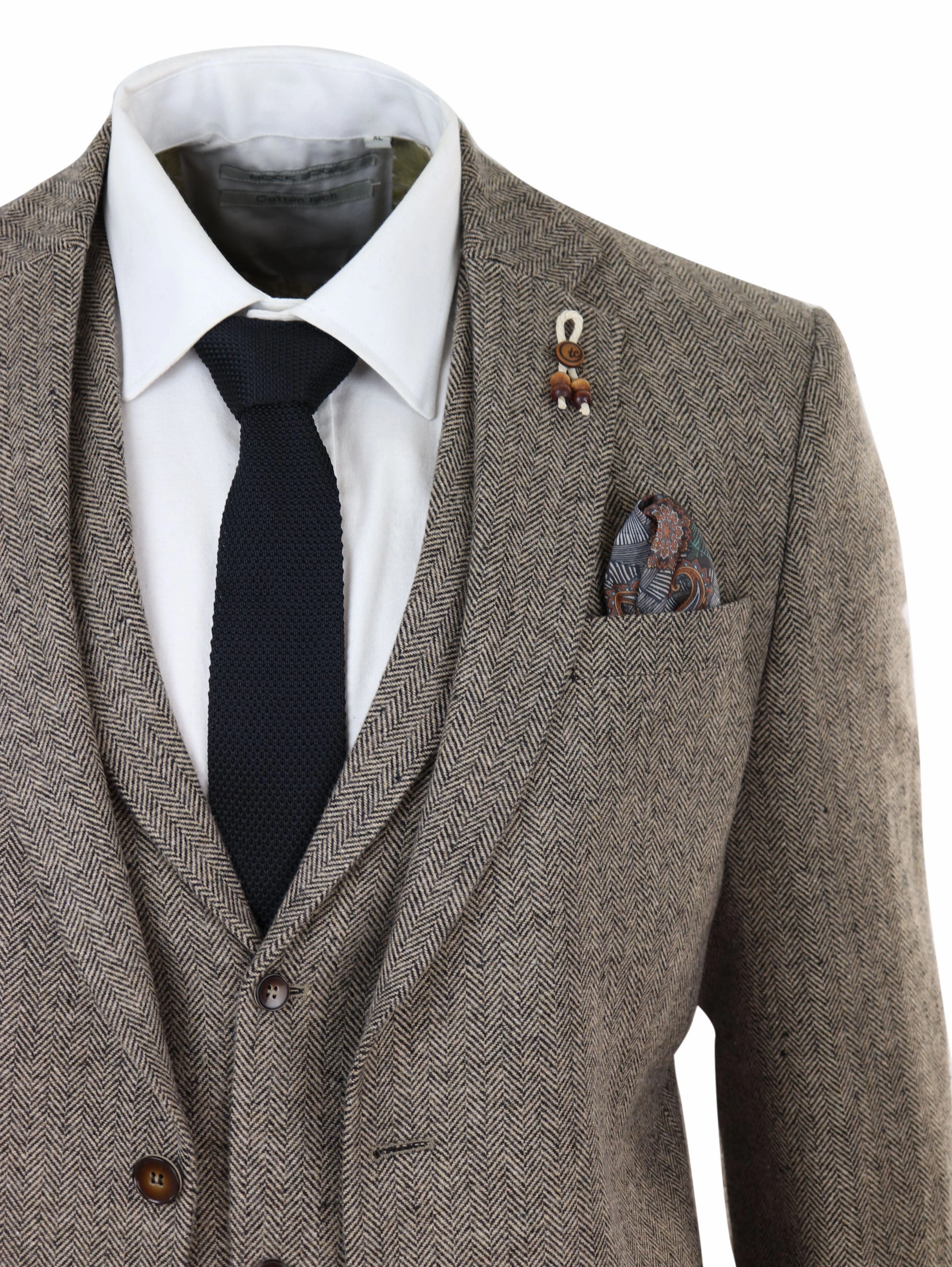 3 Piece Herringbone Suit 281