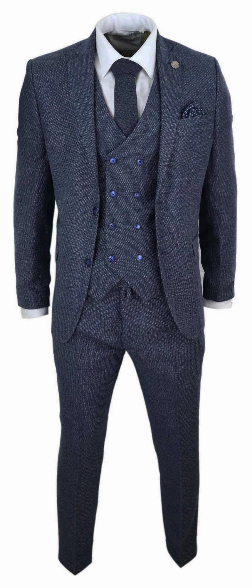 3 Piece Suit Double Breasted Tweed