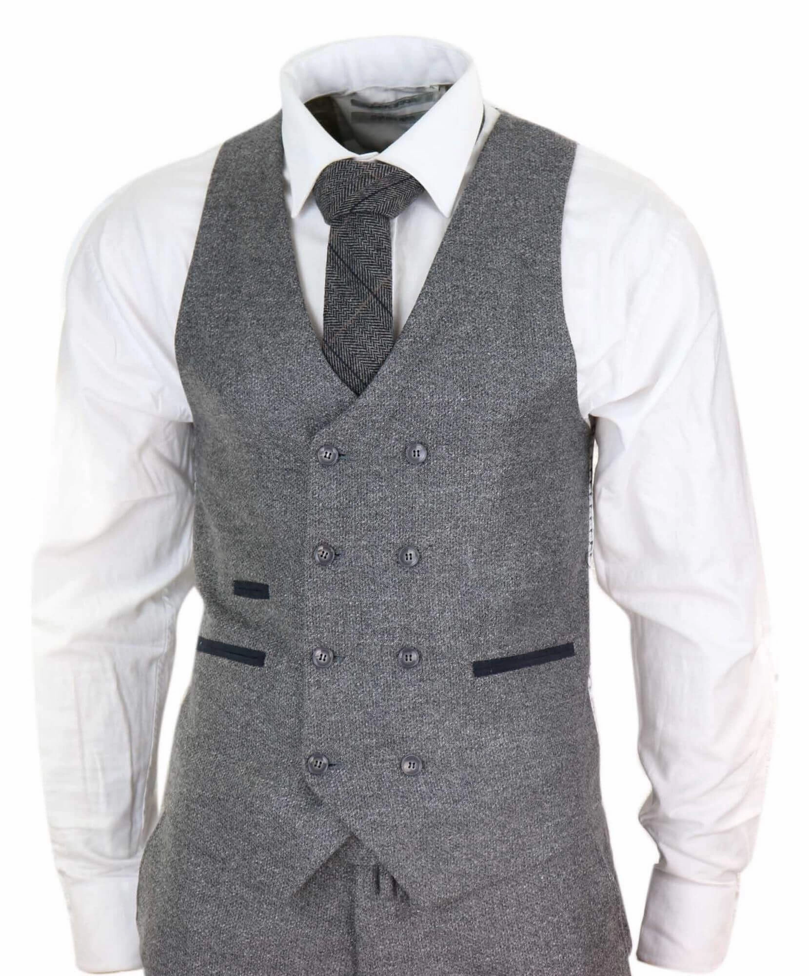 3 Piece Suit Double Breasted Tweed