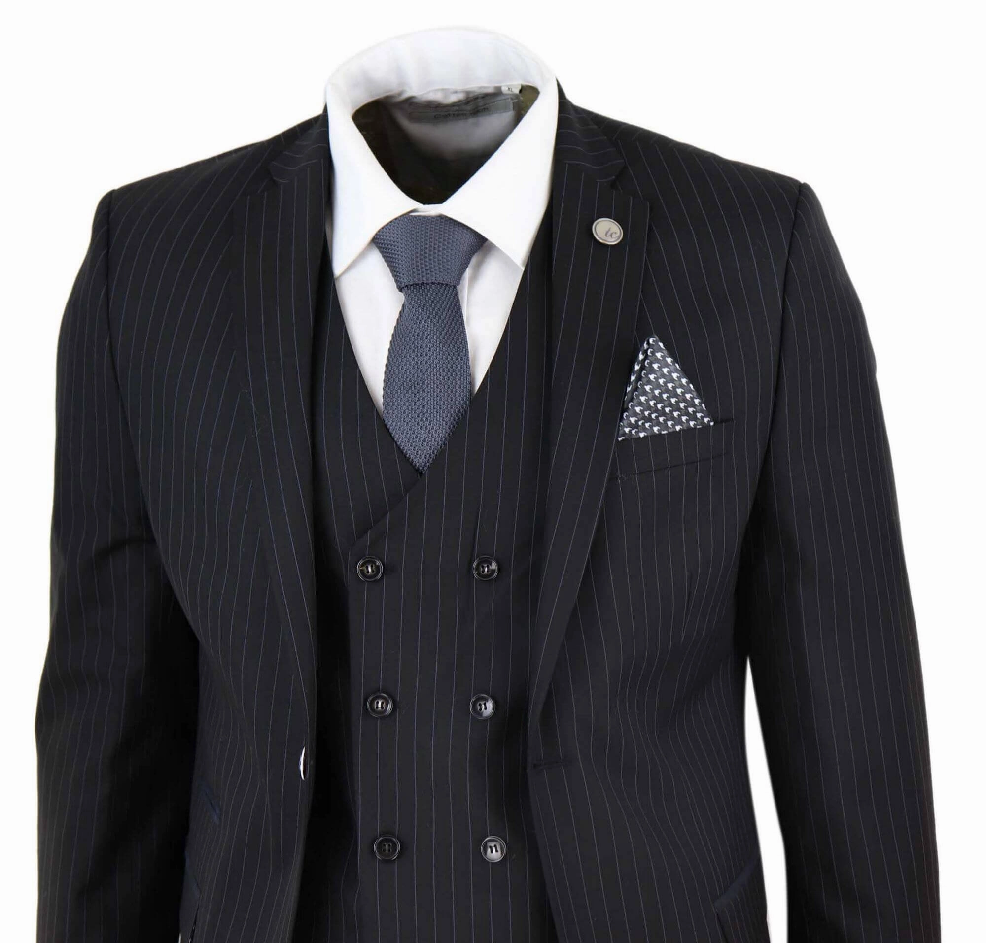 3 Piece Suit Gatsby 1920s Gangster Pinstripe