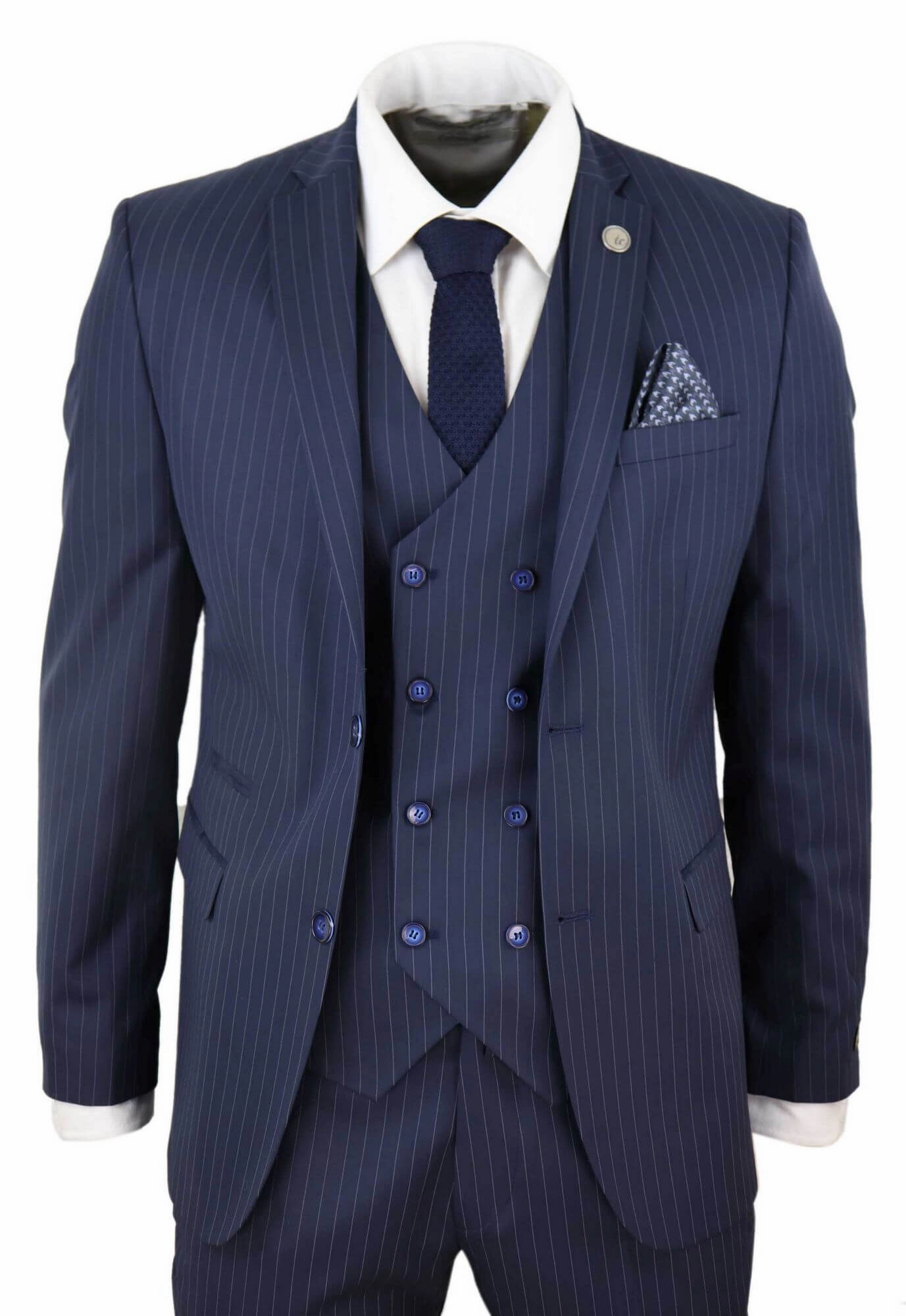 3 Piece Suit Gatsby 1920s Gangster Pinstripe