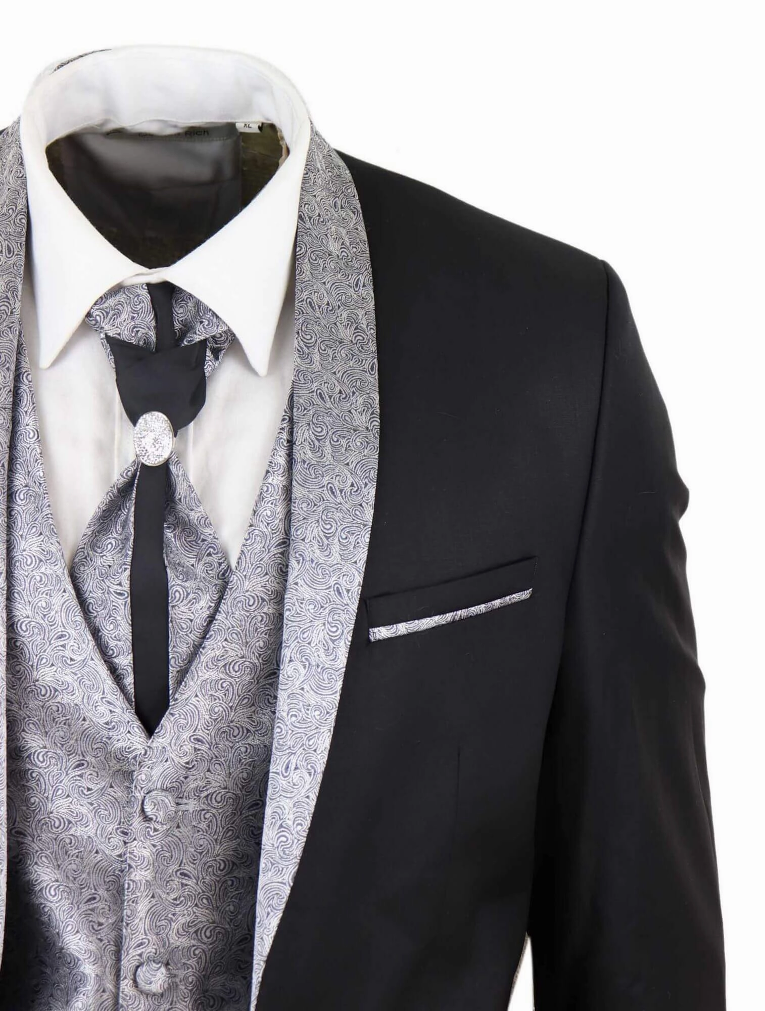 4 Piece Wedding Suit Groom Cravat |