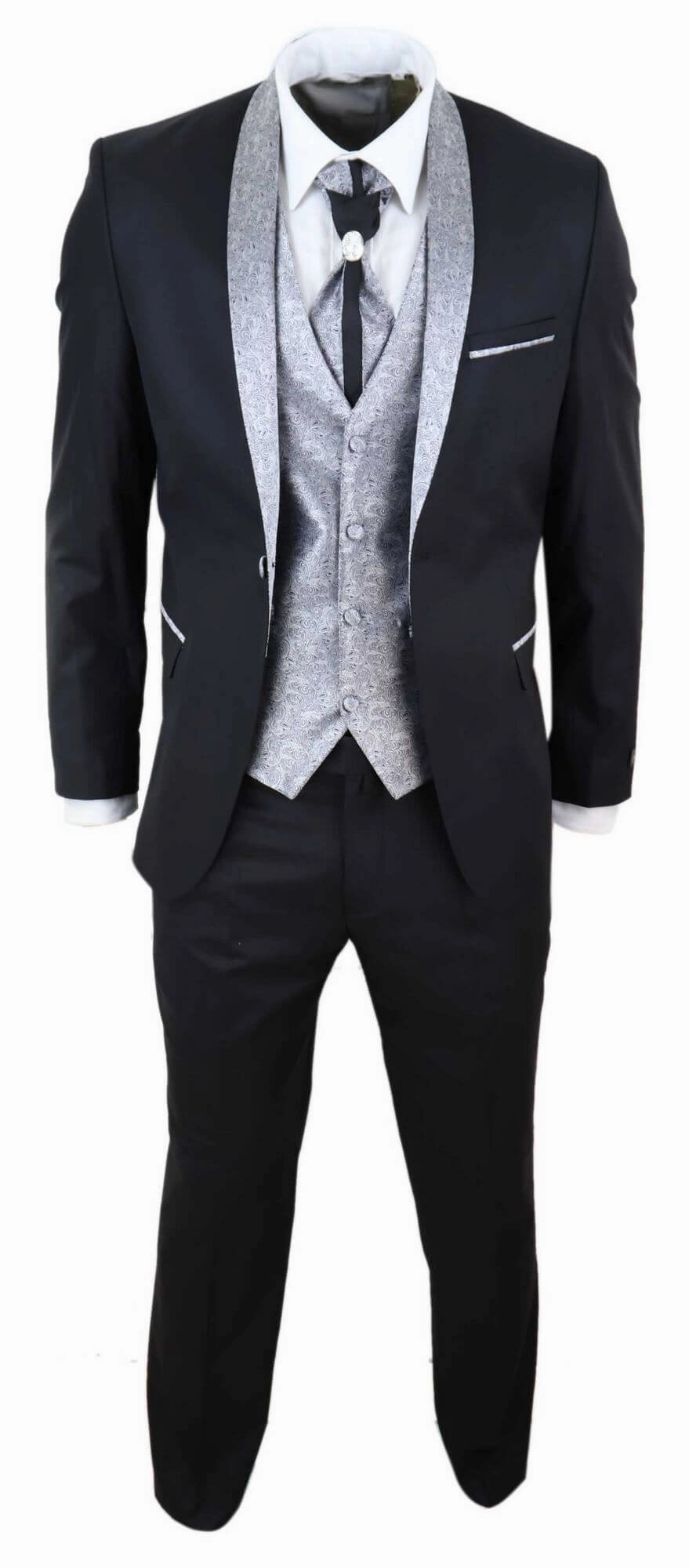 4 Piece Wedding Suit Groom Cravat |