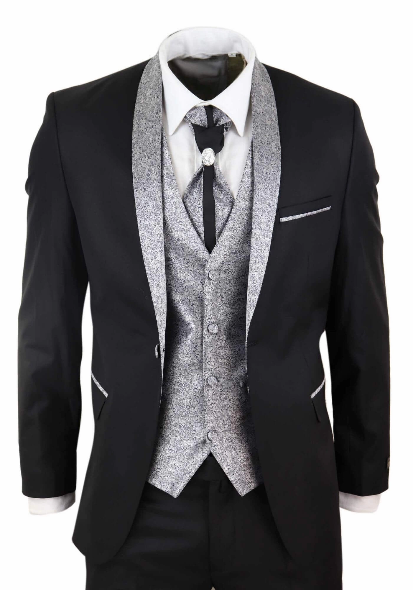 4 Piece Wedding Suit Groom Cravat |