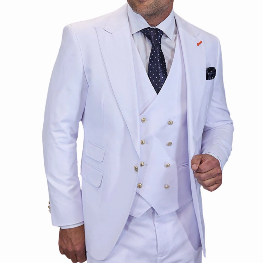 Aether Crest Collection: Statement White 3-Piece Modern Fit Suit