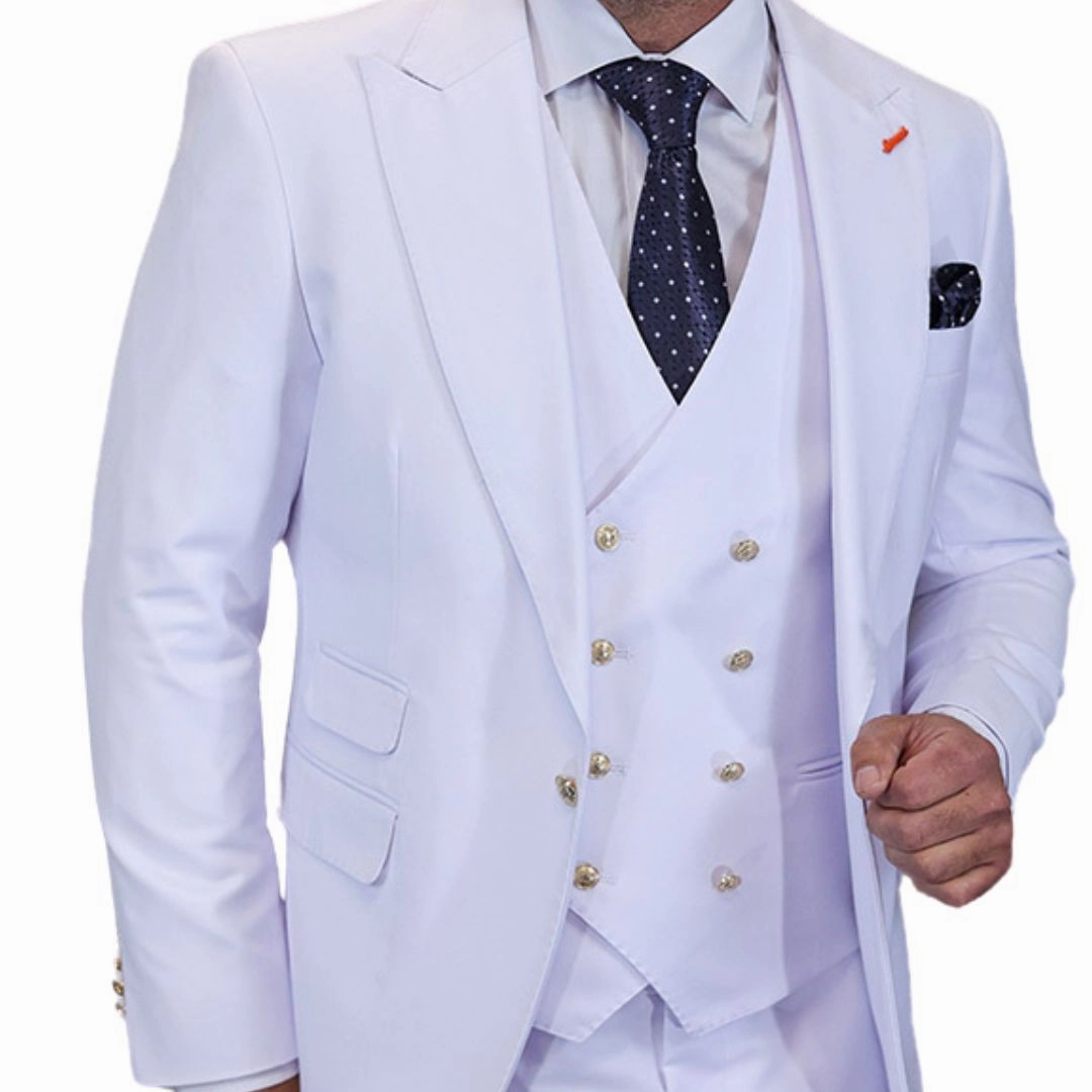 Aether Crest Collection: Statement White 3-Piece Modern Fit Suit