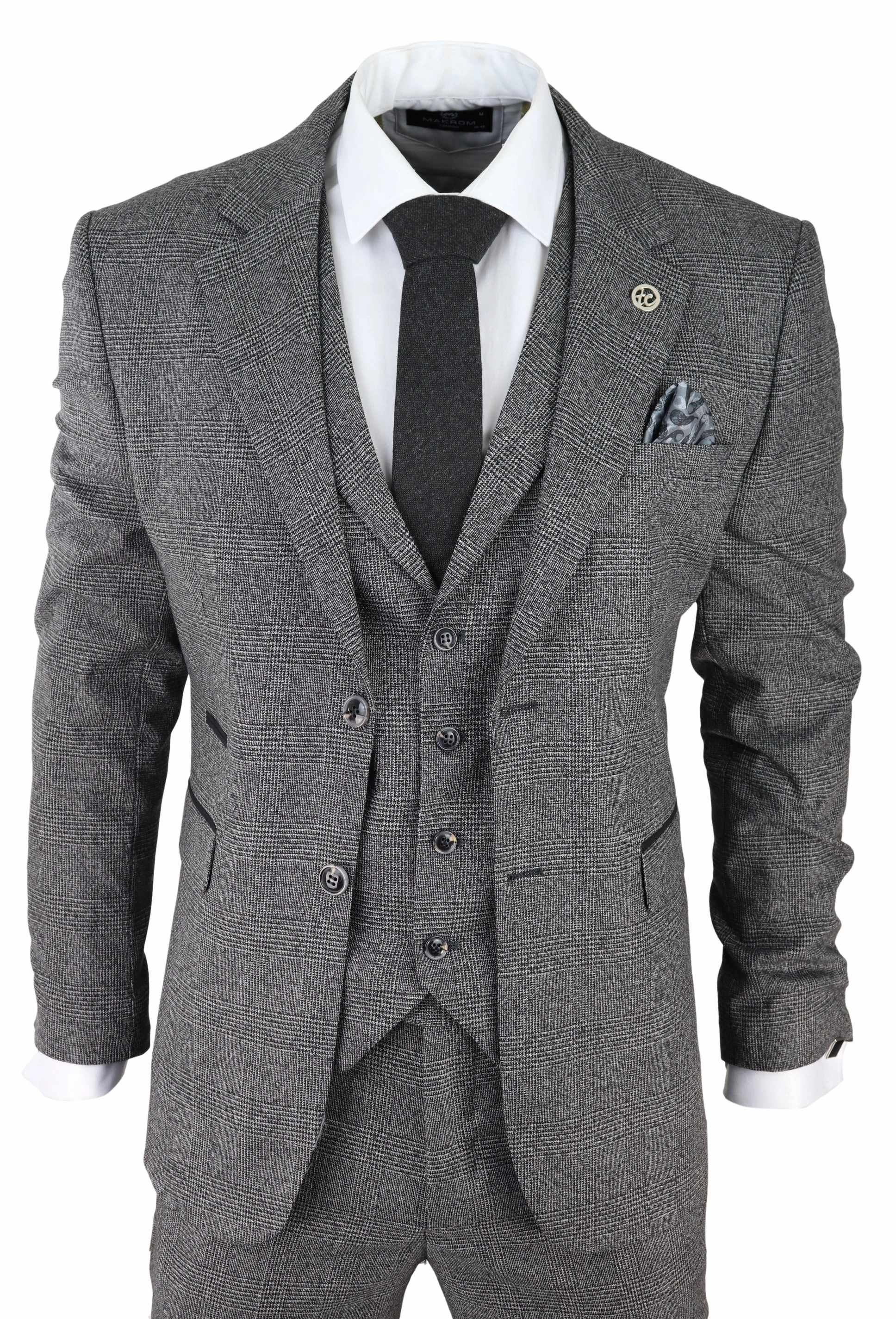 AK-10 Herringbone Tweed 3 Piece Suit