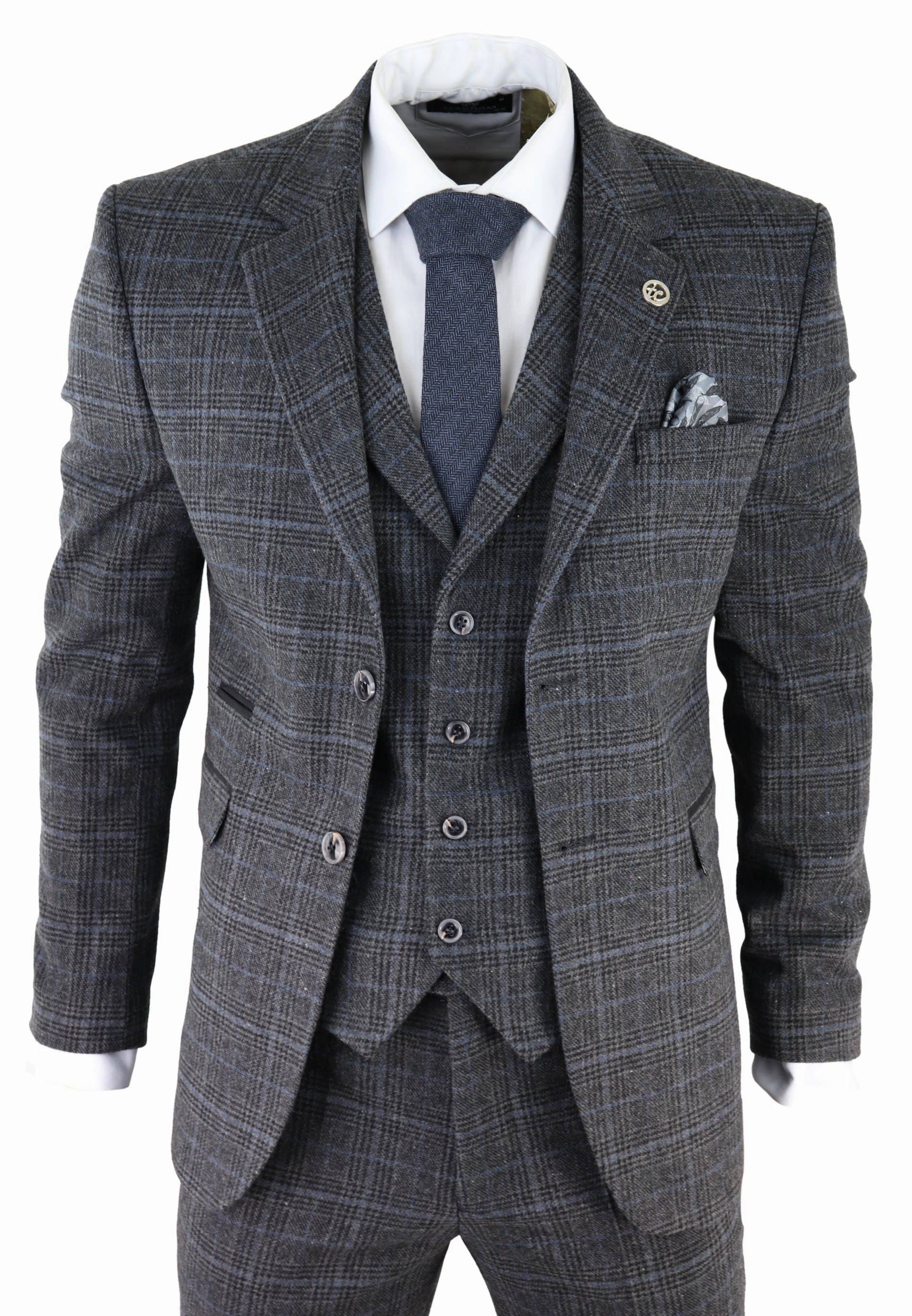 AK-12 Herringbone Tweed 3 Piece Suit