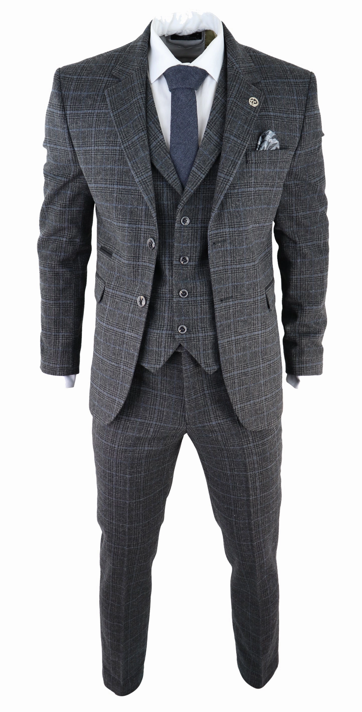 AK-12 Herringbone Tweed 3 Piece Suit