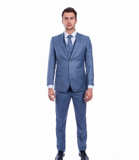 Apollo Collection Ocean Sharkskin Three-Piece Suit – Hybrid Fit