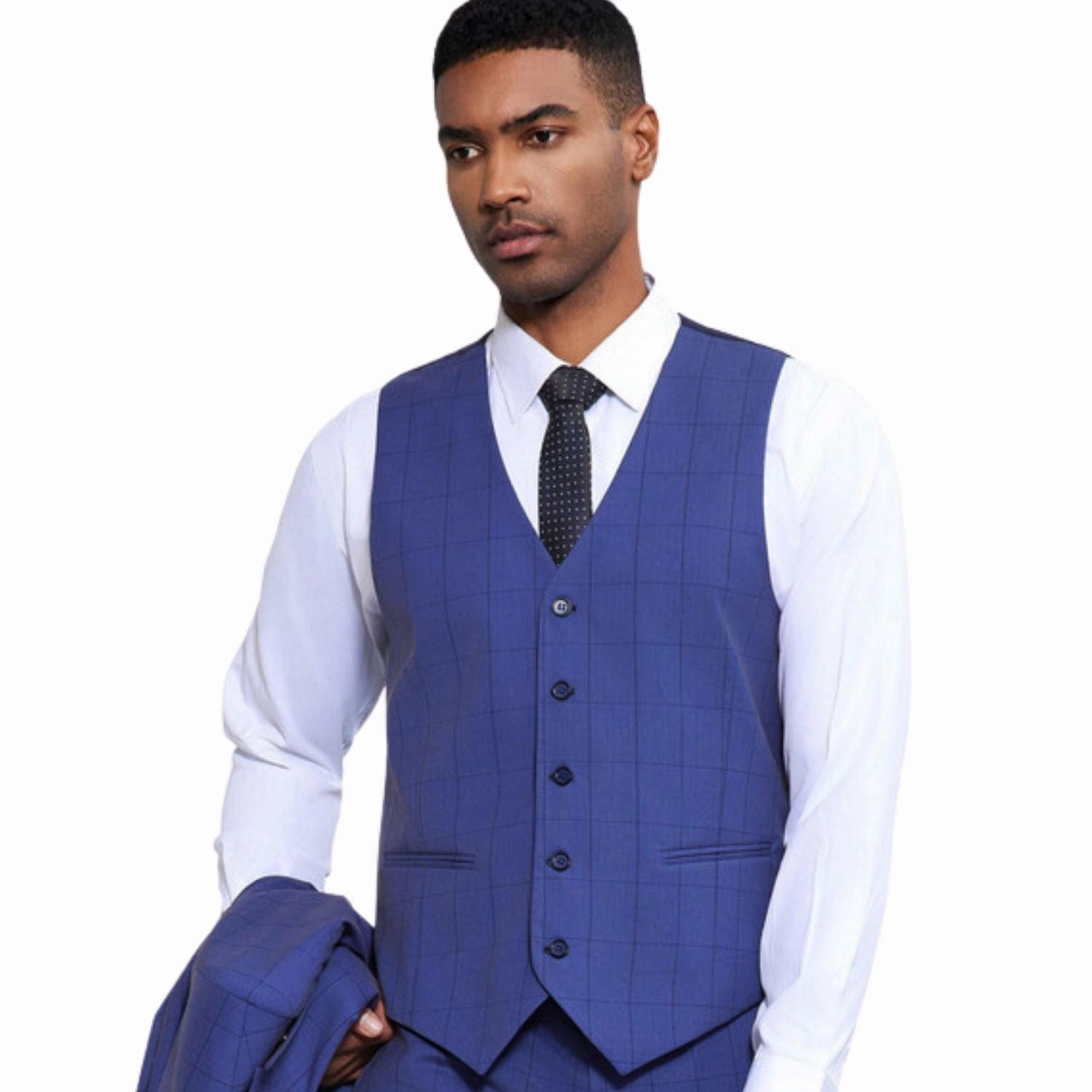 Asterion Collection: Stacy Adams Windowpane Suit In Blue