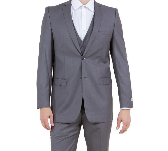Atlas Heritage Collection: Three-Piece Solid Mid Grey Suit