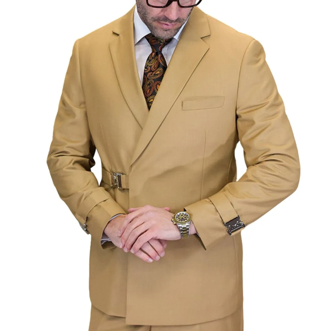 Aurelian Crest Collection: 2PC Camel Modern Fit Buckle Suit