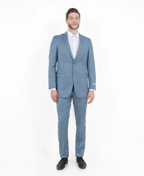 Avalon Collection: Sharkskin Two-Piece Suit – Smoke Blue