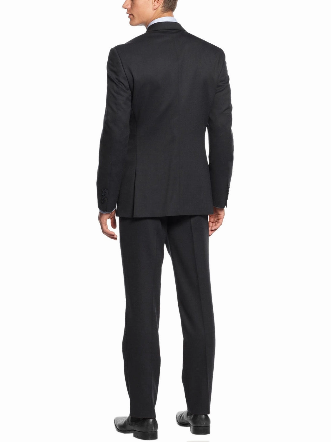 Bar III Mens Slim Fit Black Wool Blend 2 Piece Suit