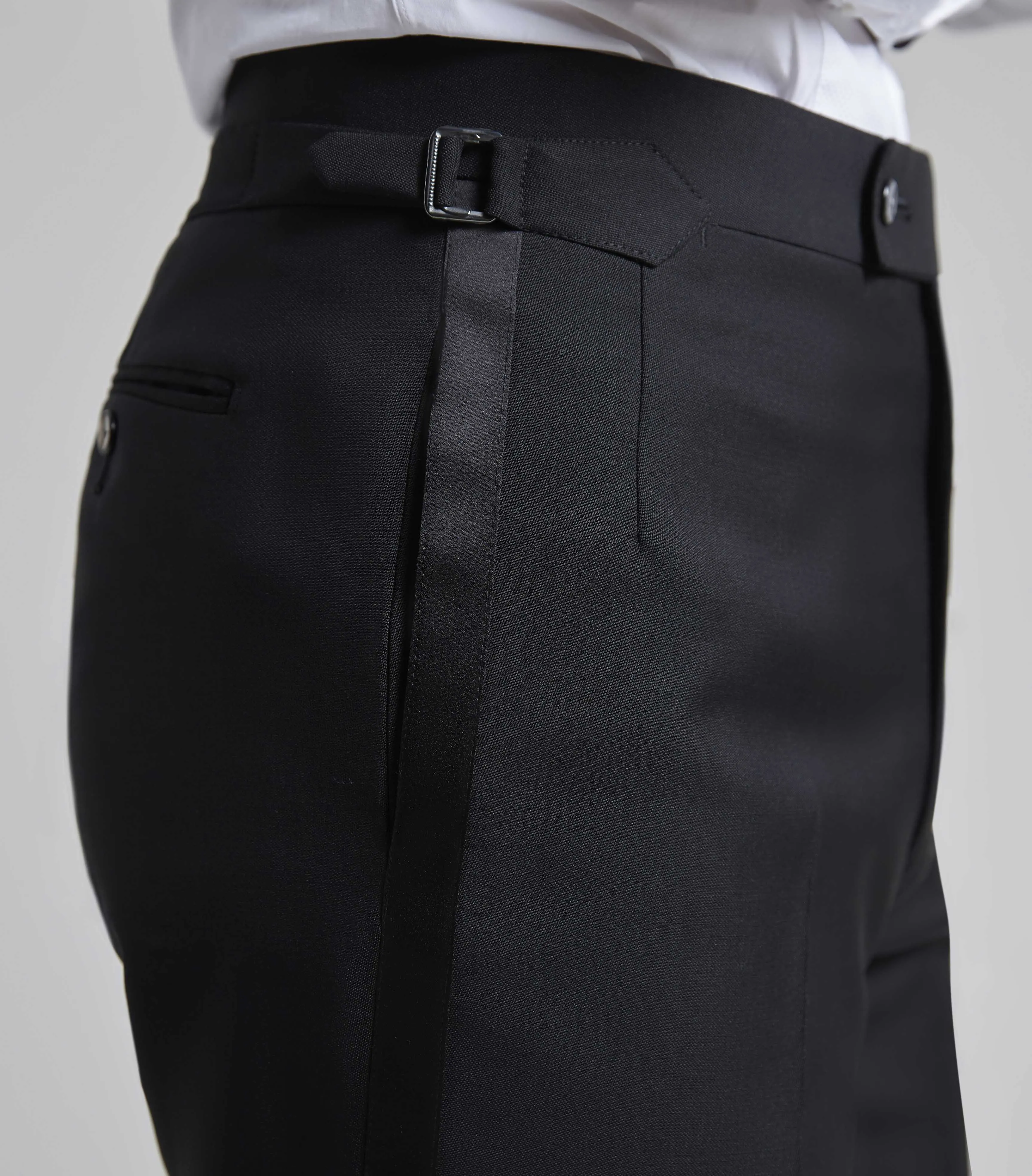 Black Wool/Mohair Single Breasted Dinner Suit