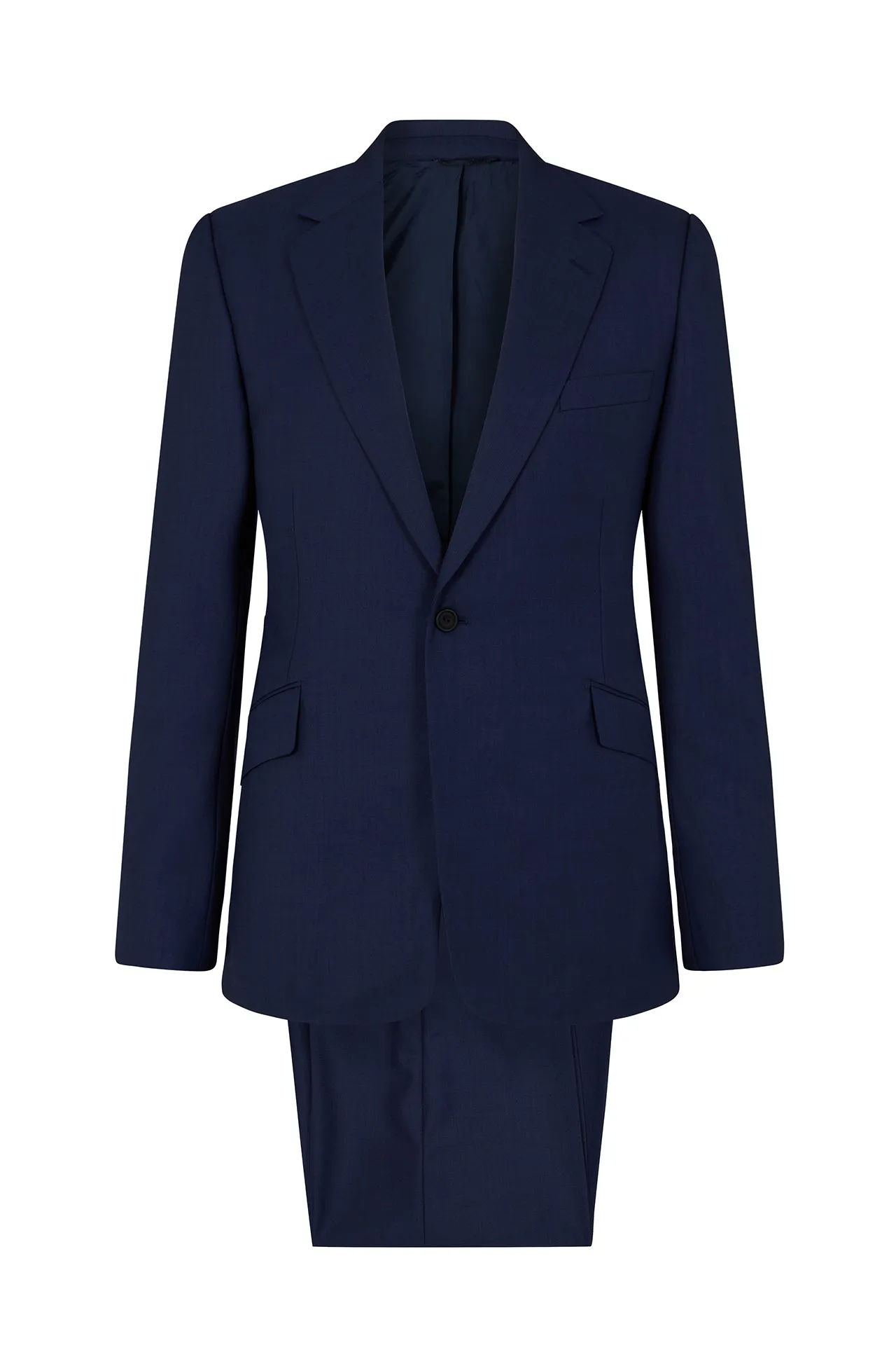 Blue Sharkskin Single Breasted Suit