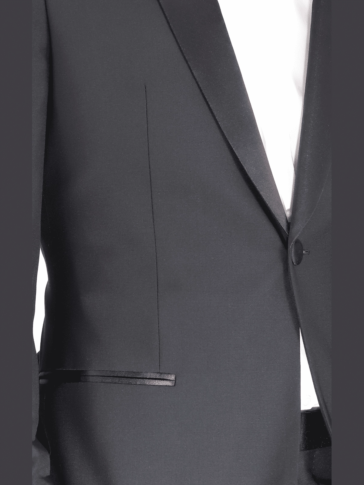 Blujacket Mens Solid Black 100% Wool Regular Fit Tuxedo Suit With Shawl Lapel