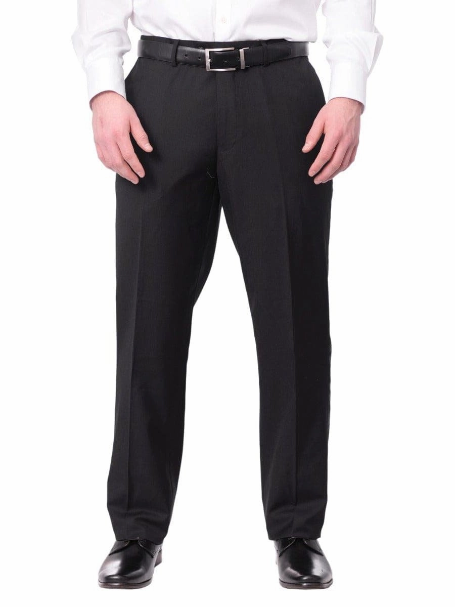 Braveman Mens Solid Black Classic Fit Tuxedo Suit With Satin Lapels