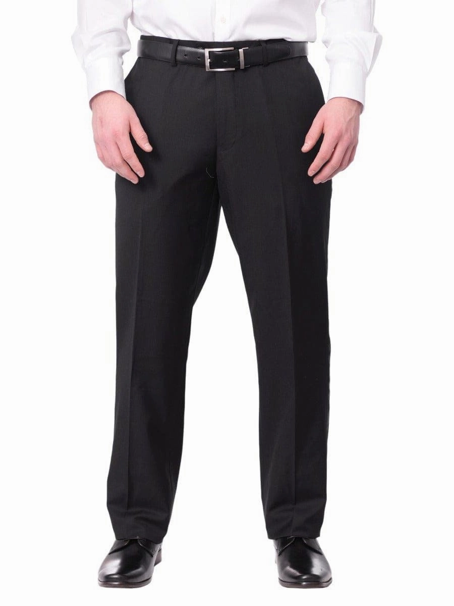 Braveman Mens Solid Black Classic Fit Tuxedo Suit With Satin Lapels