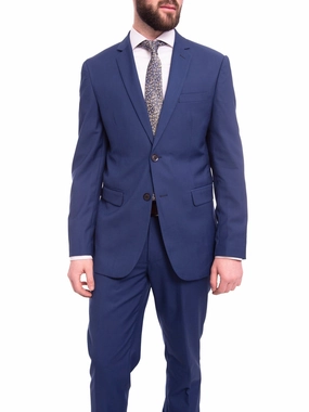 Braveman Slim Fit Solid Light Blue Two Button Suit