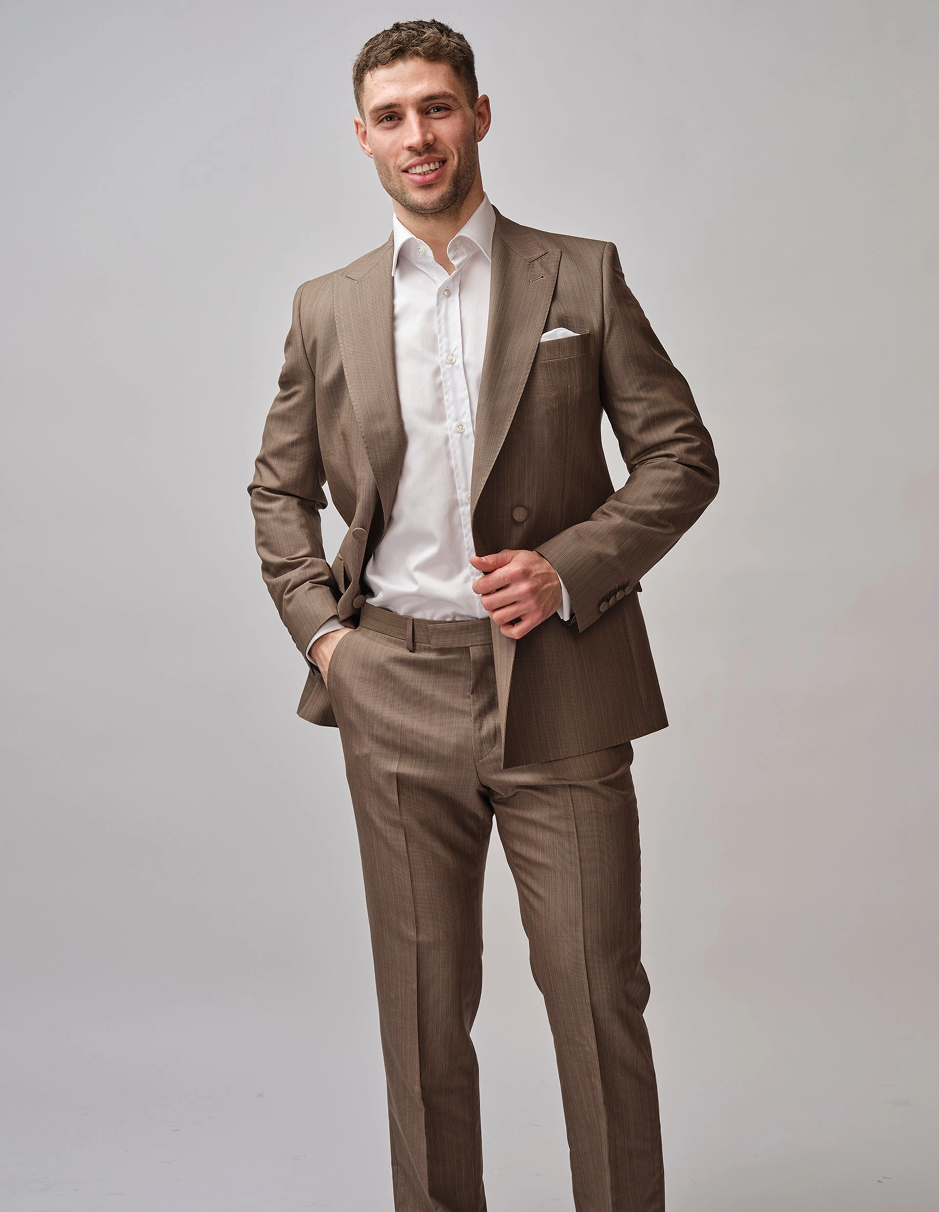 Brown & Gold Stripe Suit