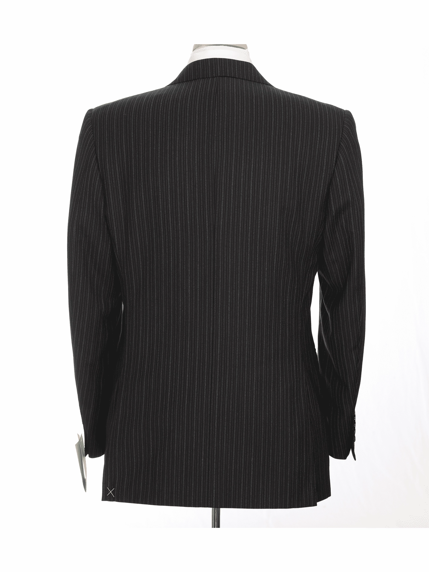 Canali 38r 46 Drop 6 Classic Fit Black Striped 3-button Pleated 100% Wool Suit