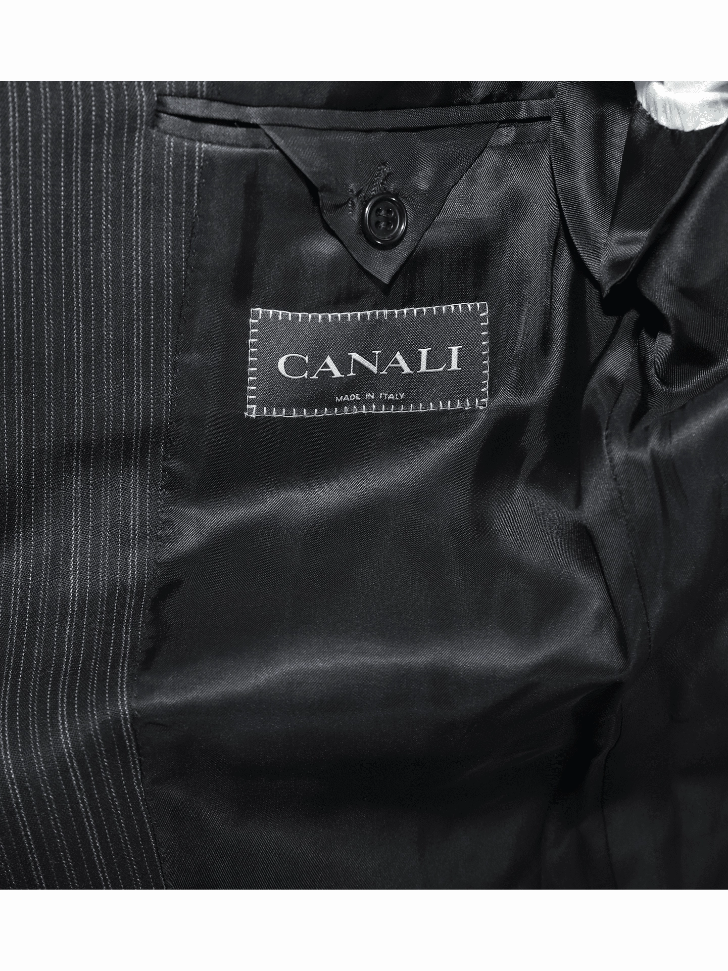 Canali 38r 46 Drop 6 Classic Fit Black Striped 3-button Pleated 100% Wool Suit