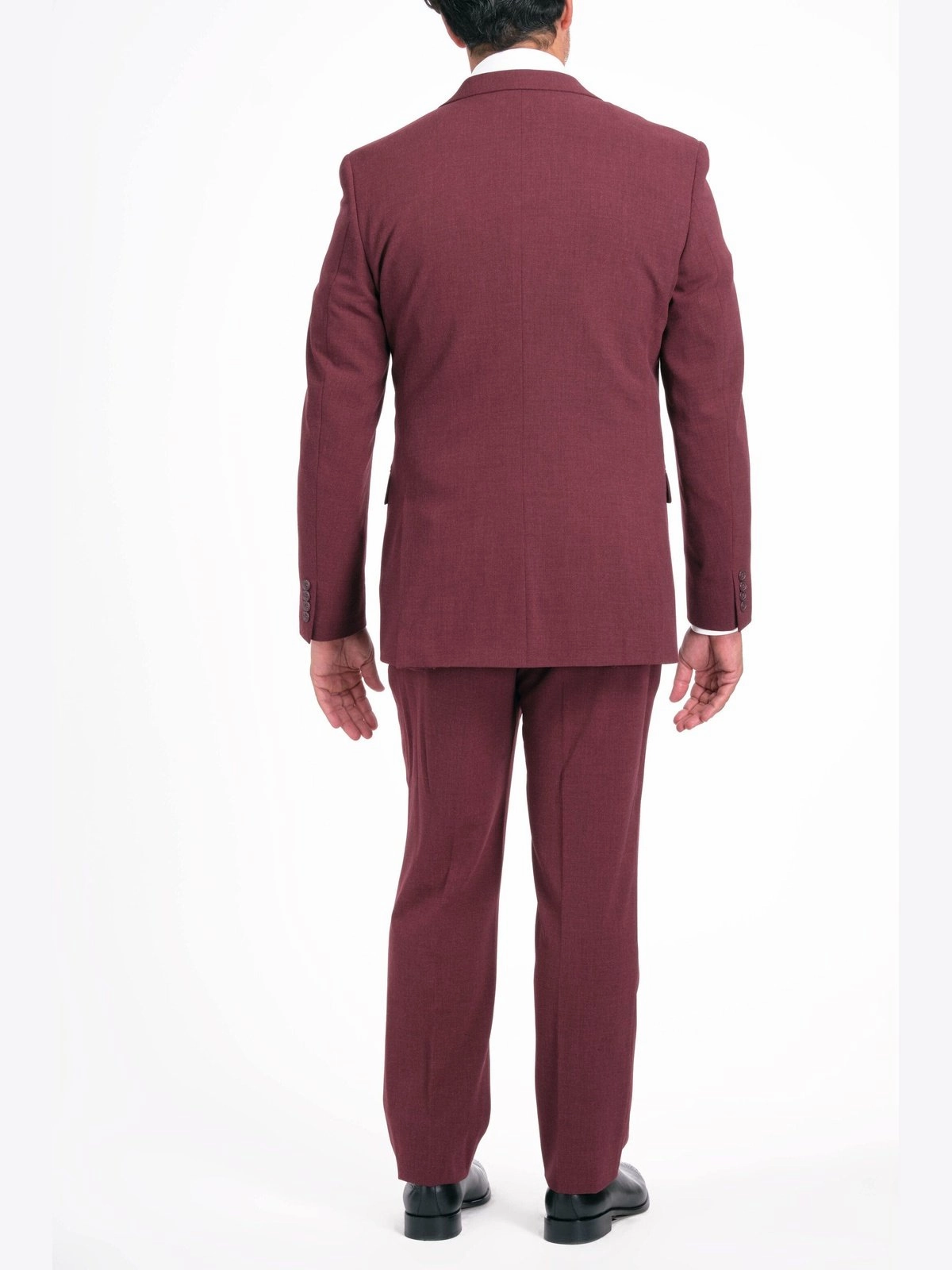 Caravelli Mens Burgundy Slim Fit 3 Piece Suit