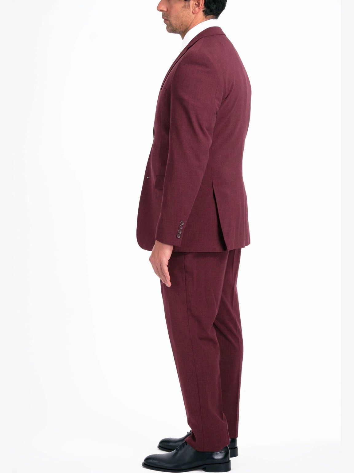 Caravelli Mens Burgundy Slim Fit 3 Piece Suit