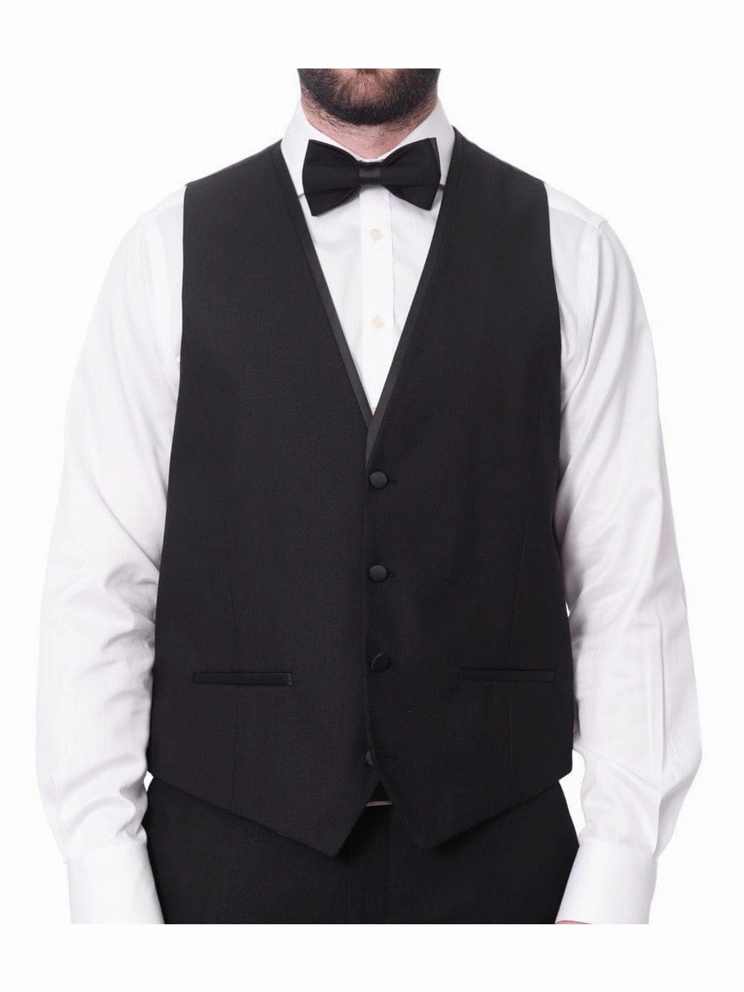 Cemden Mens Slim Fit Solid Black 1 Button 3 Piece Tuxedo Suit With Shawl Lapels