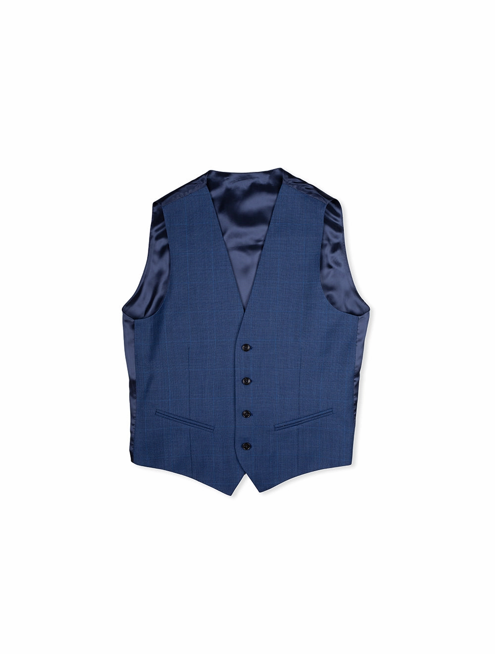 Check 3 Piece Suit Blue