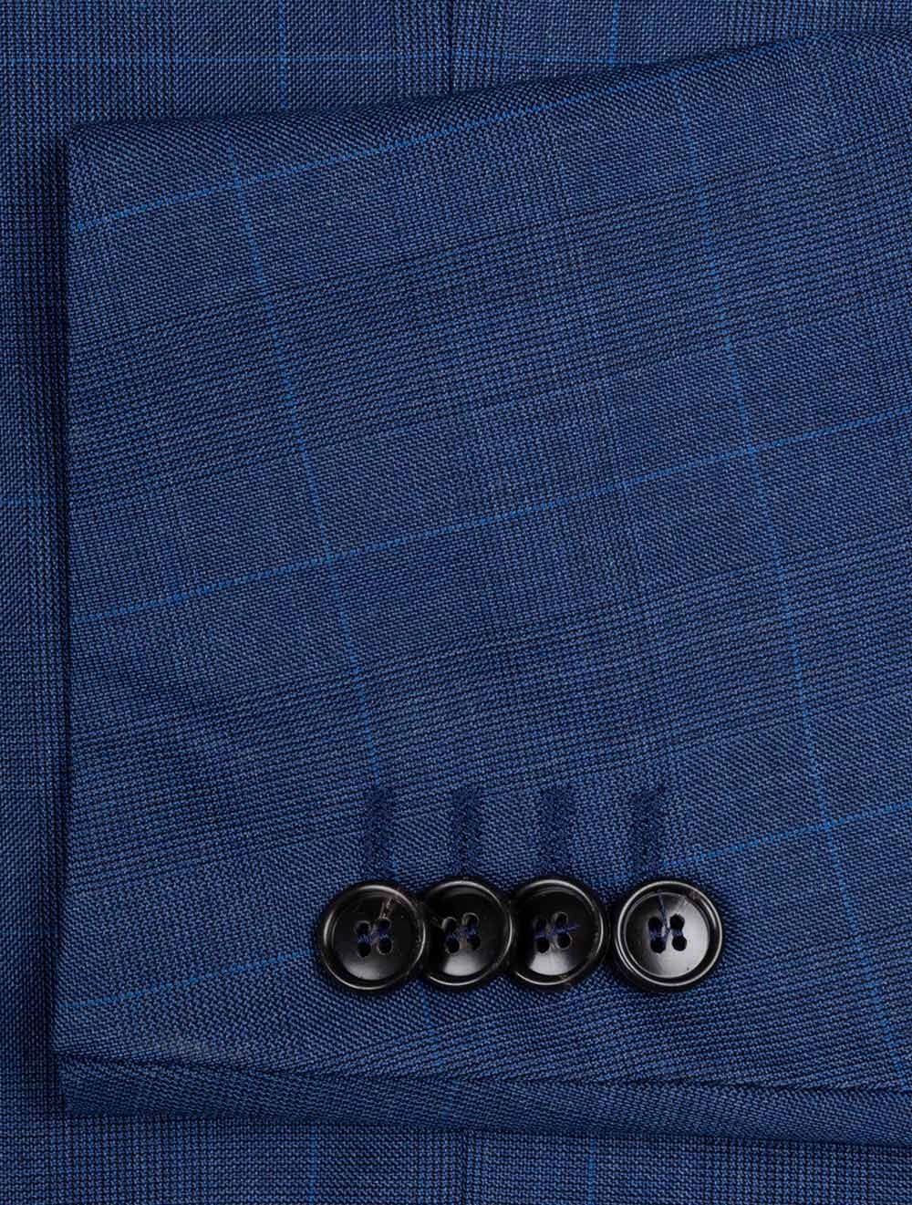 Check 3 Piece Suit Blue
