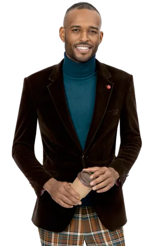Circinus Collection: Brown Solid Velvet Blazer