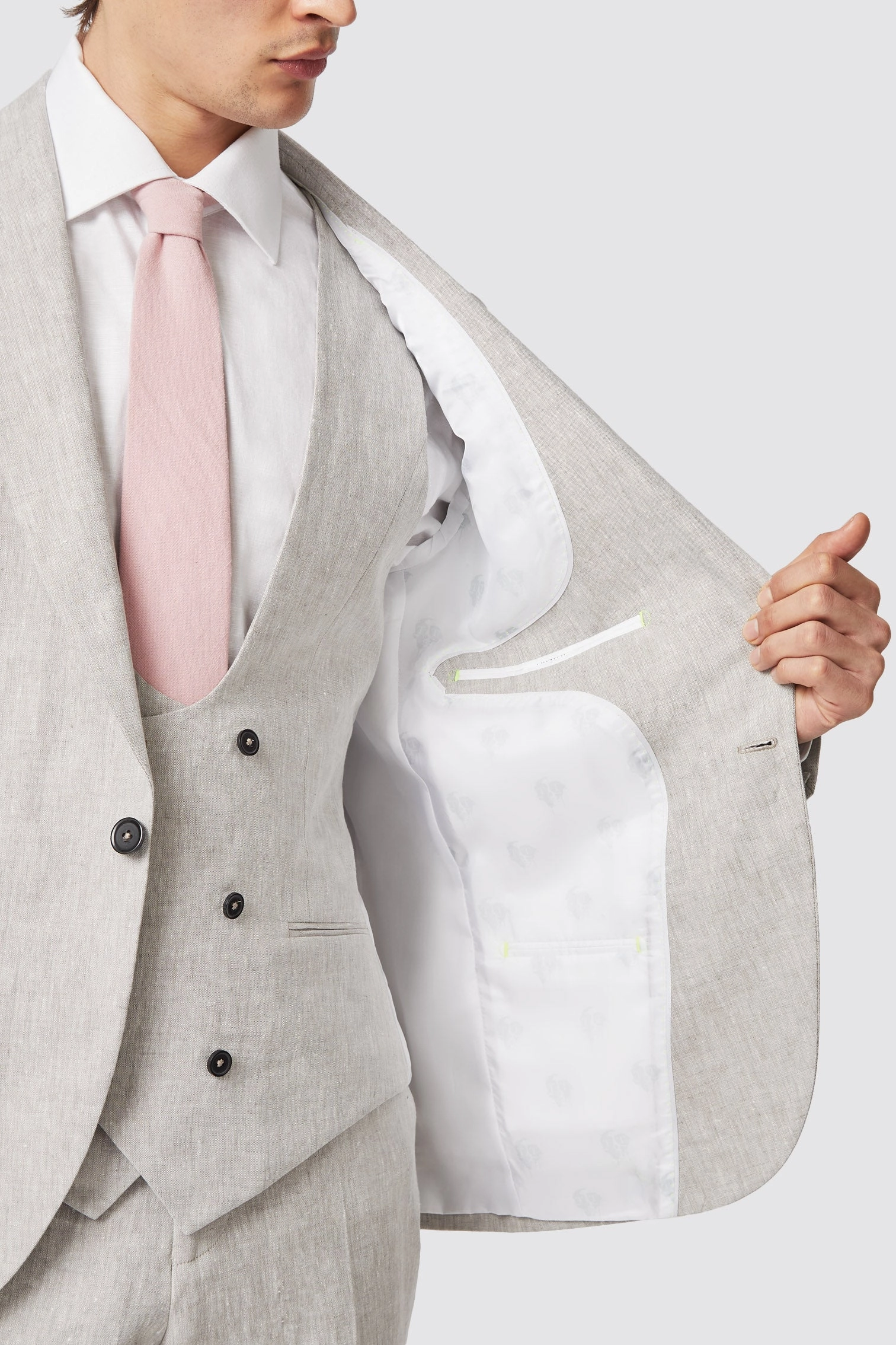 Claremont Slim Fit Stone Linen Suit