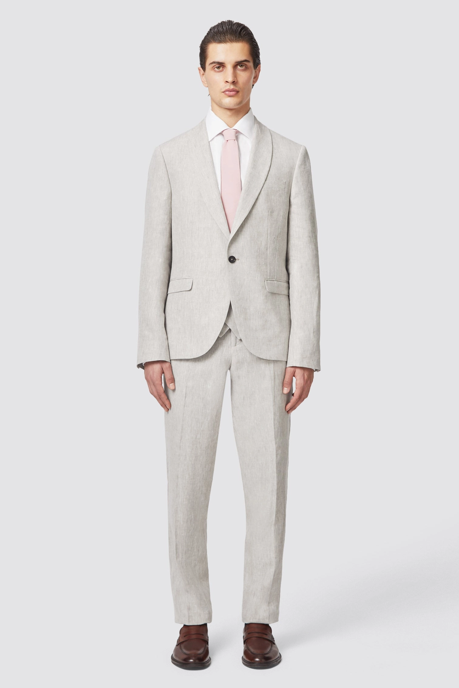 Claremont Slim Fit Stone Linen Suit