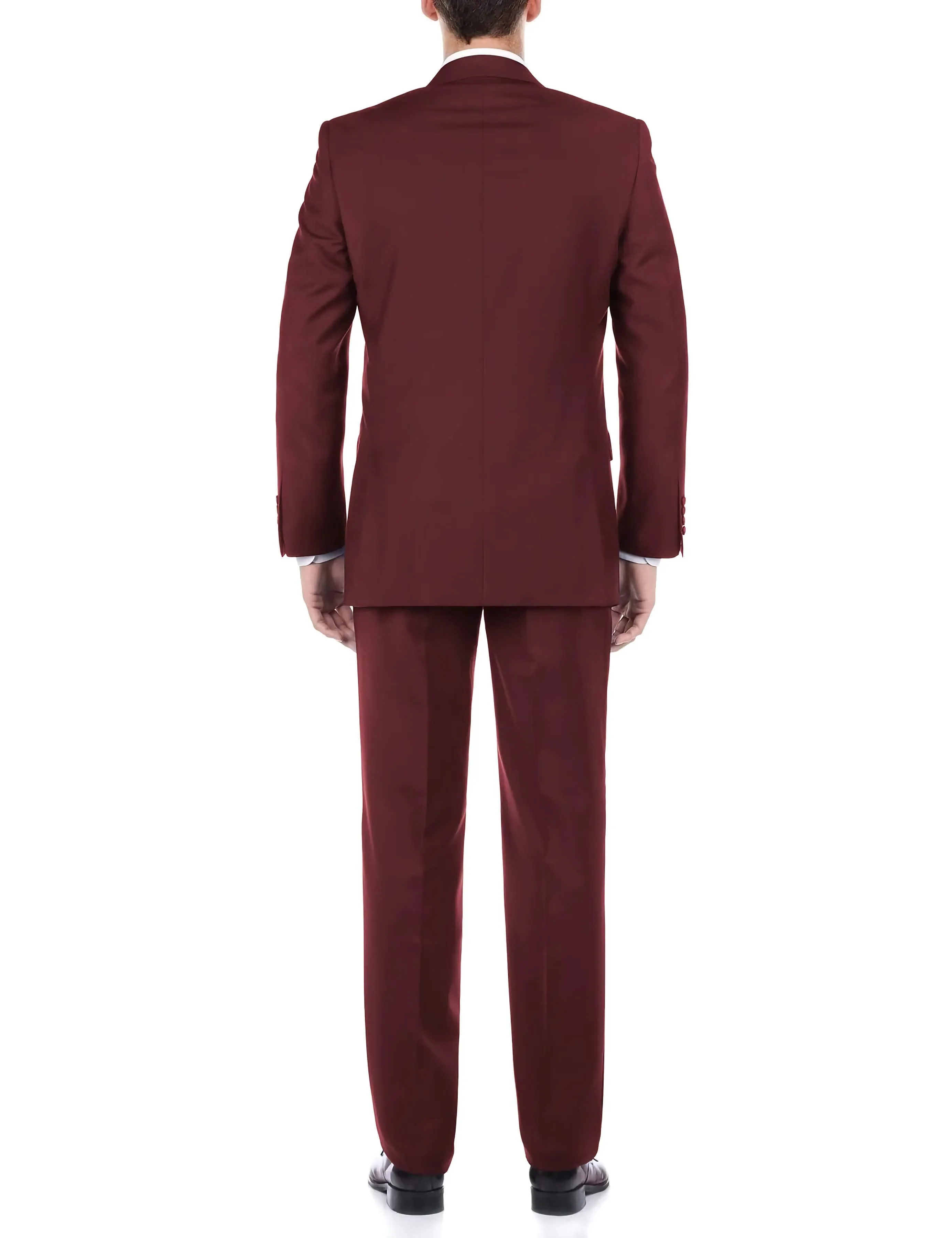 Classic 2 Piece Suit 2 Buttons Regular Fit In Burgundy
