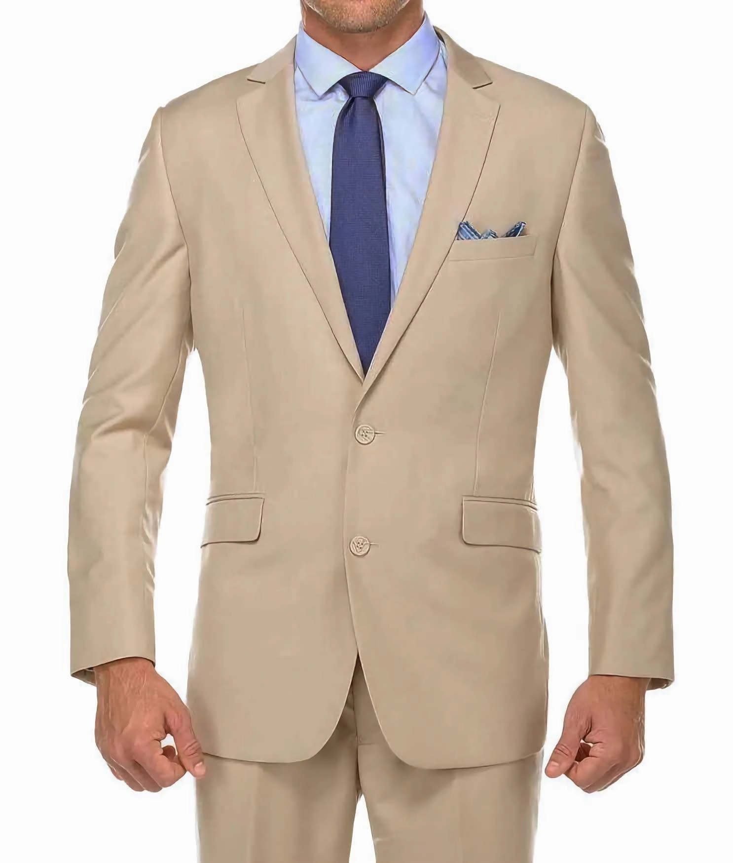 Classic 2 Piece Suit 2 Buttons Regular Fit In Beige