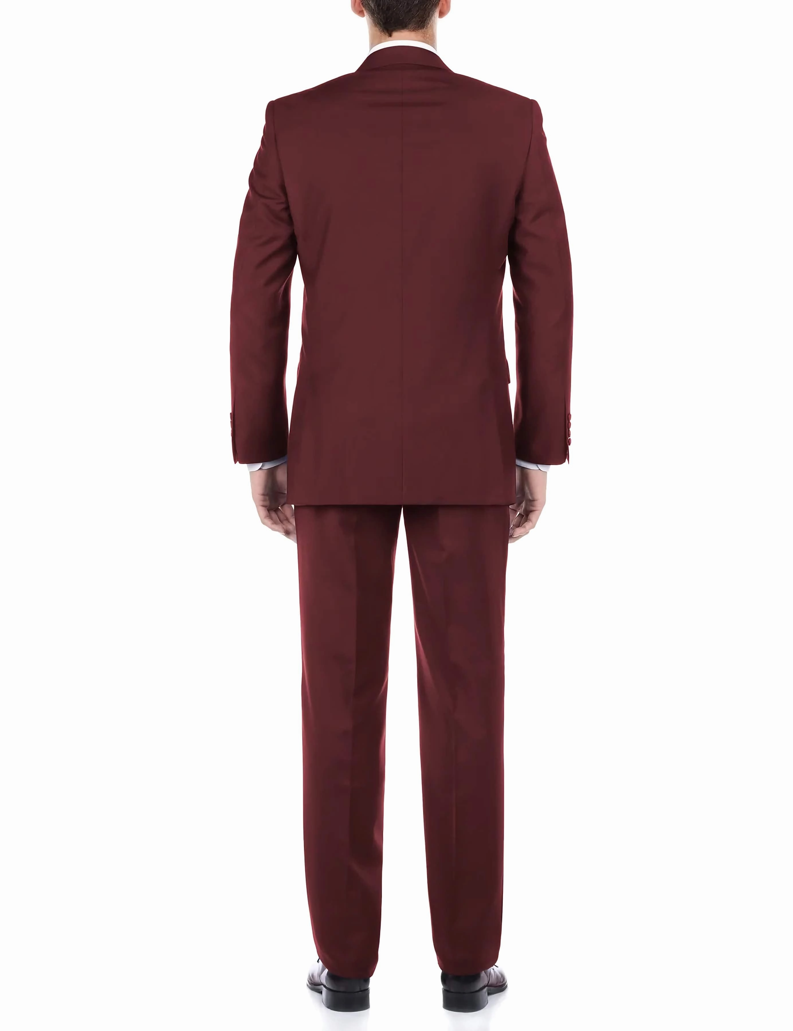 Classic 2 Piece Suit 2 Buttons Regular Fit In Burgundy