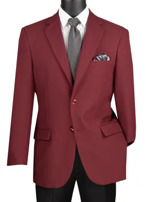 Conrad Collection: Burgundy Solid Color Single Breasted Regular Fit Blazer