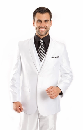 Dk. Taupe Solid 3-PC Modern  Fit Suits