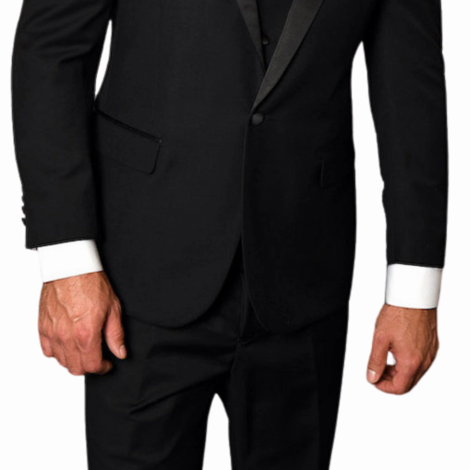 Earl Elegance Collection: 3PC Tailored Fit Tuxedo in Black