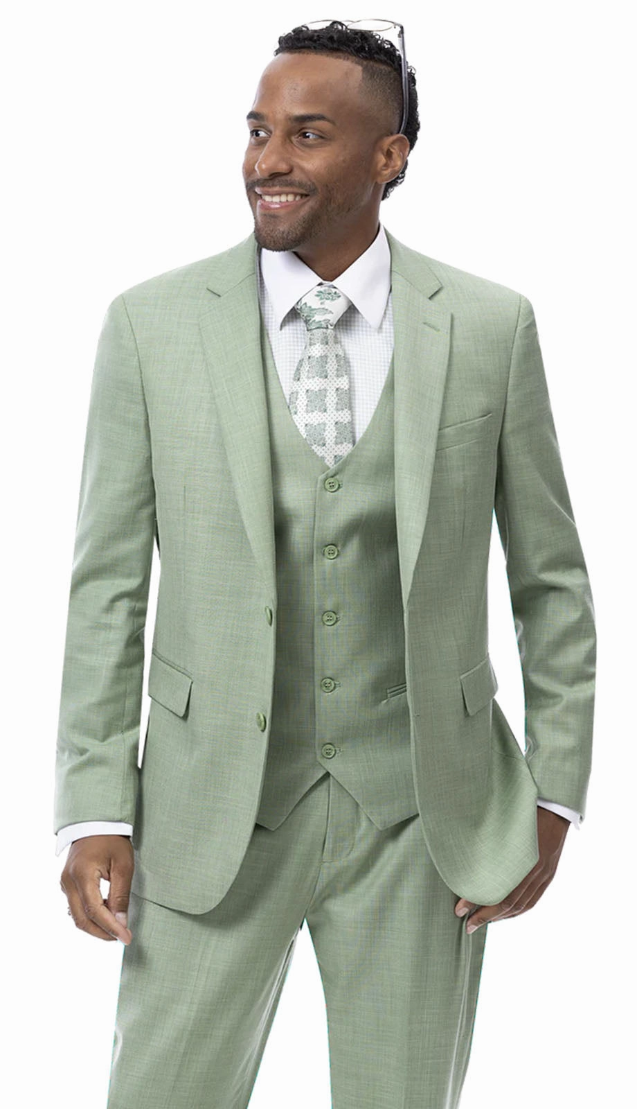 EJ Samuel M18022-MOSS Mens Suit