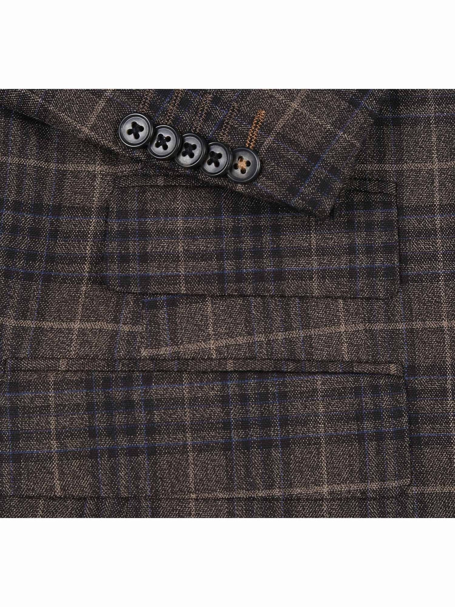 English Laundry Men's 3-Piece Slim Fit Check Peak Lapel Suit