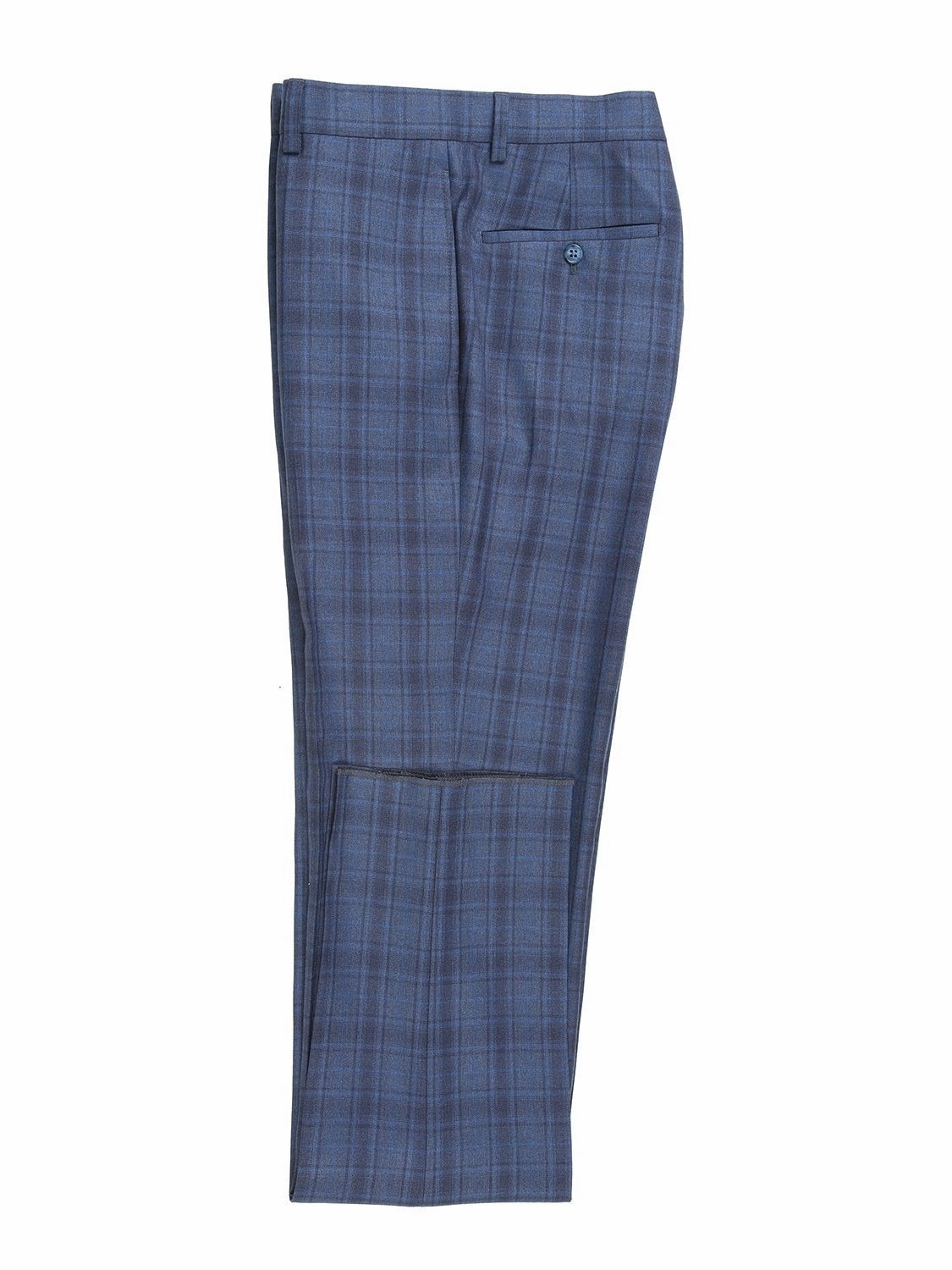 English Laundry Slim Fit Two button Cadet Blue Check Peak Lapel Suit