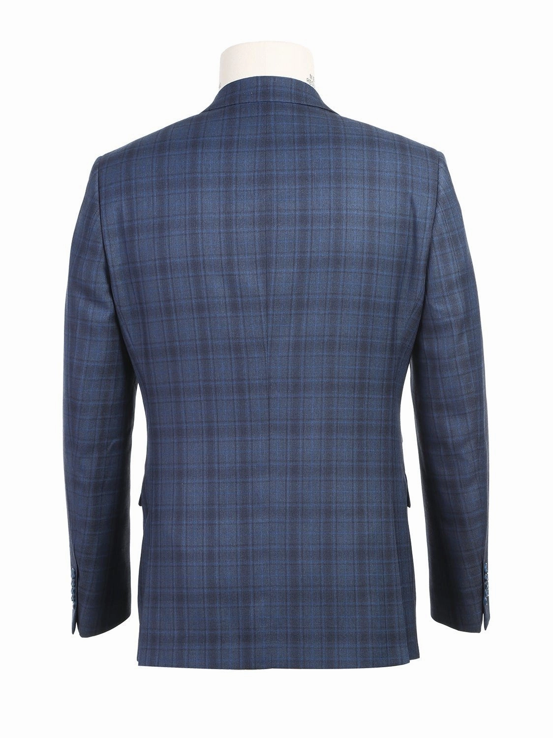 English Laundry Slim Fit Two button Cadet Blue Check Peak Lapel Suit