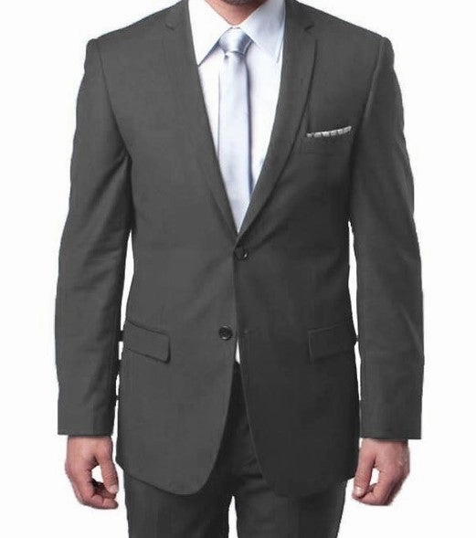 Essential Elegance Collection: Men's Two-Piece Suit Slim Fit with Notch Lapel In Grey - Slim Fit