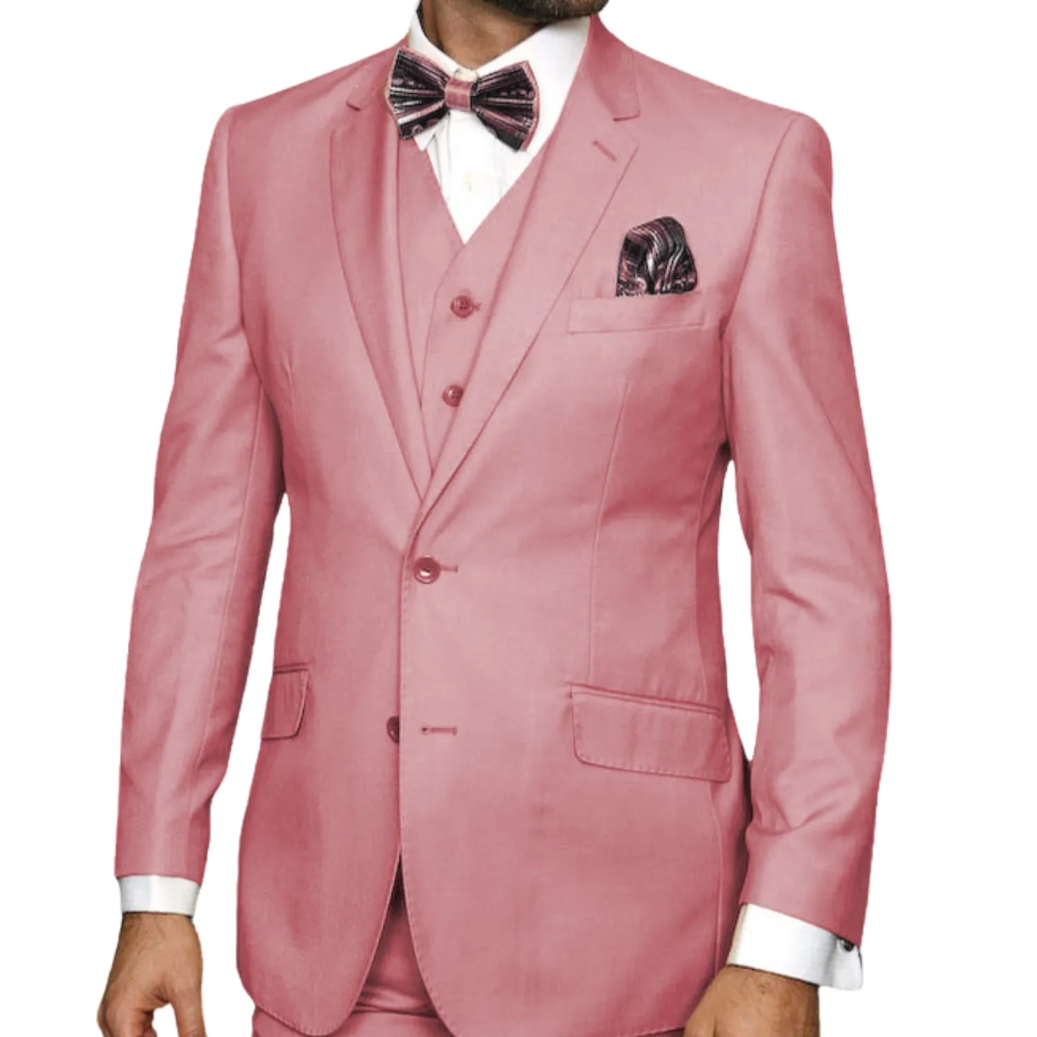 Europa Collection: Blush 3-Piece Modern Fit Suit – Super 180's Italian Wool